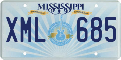 MS license plate XML685