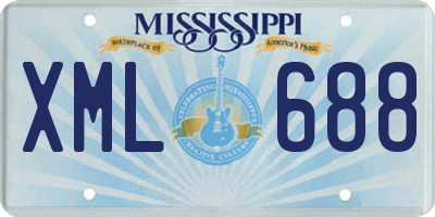 MS license plate XML688