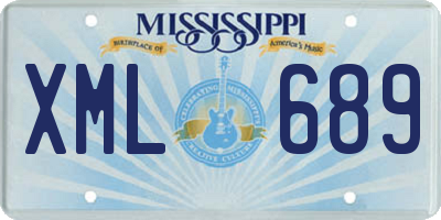 MS license plate XML689