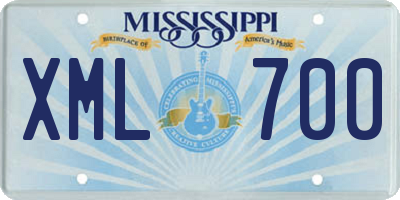 MS license plate XML700