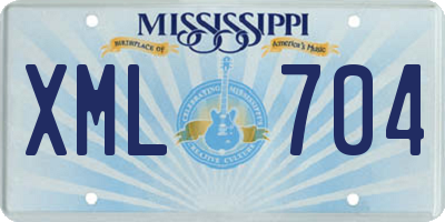 MS license plate XML704