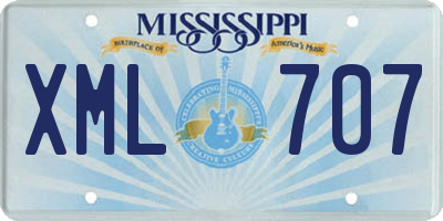 MS license plate XML707