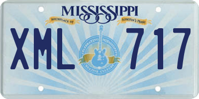 MS license plate XML717