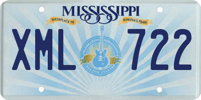 MS license plate XML722