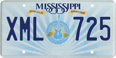 MS license plate XML725
