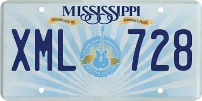 MS license plate XML728
