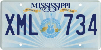 MS license plate XML734