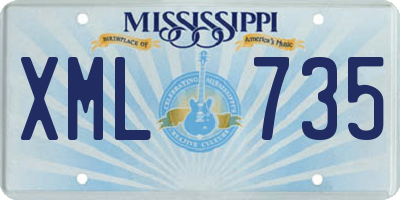 MS license plate XML735