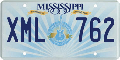 MS license plate XML762