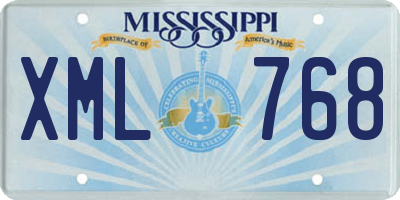 MS license plate XML768