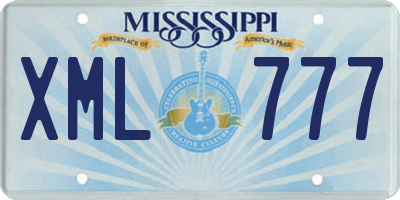 MS license plate XML777