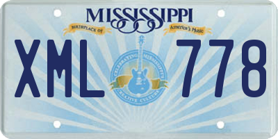 MS license plate XML778
