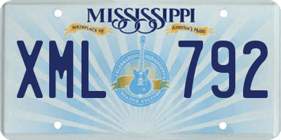 MS license plate XML792