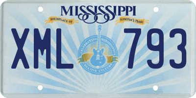 MS license plate XML793