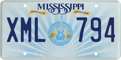 MS license plate XML794