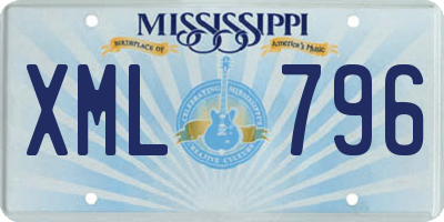 MS license plate XML796