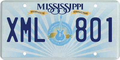 MS license plate XML801