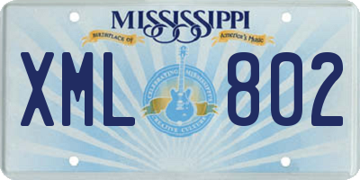 MS license plate XML802