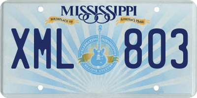 MS license plate XML803