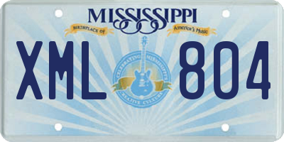 MS license plate XML804