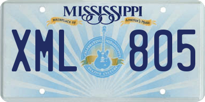 MS license plate XML805