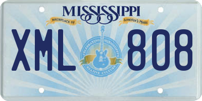 MS license plate XML808
