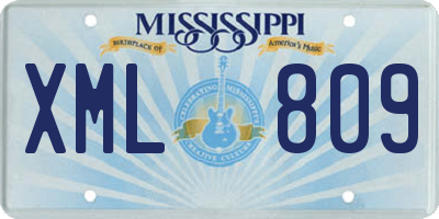 MS license plate XML809