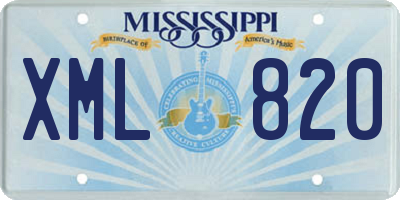 MS license plate XML820