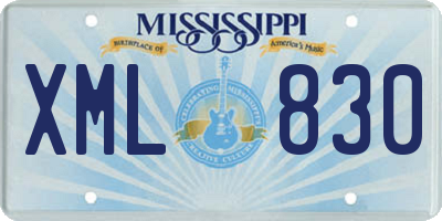 MS license plate XML830