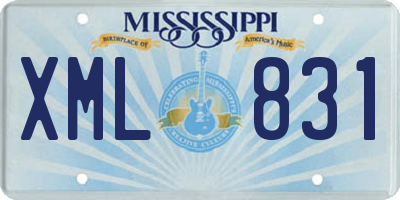 MS license plate XML831