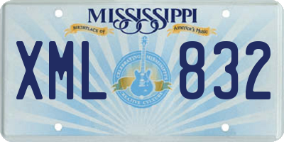 MS license plate XML832