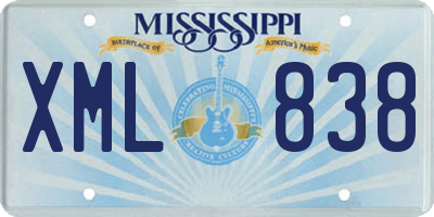MS license plate XML838