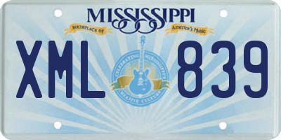 MS license plate XML839