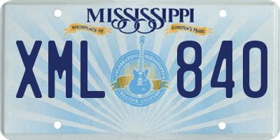 MS license plate XML840