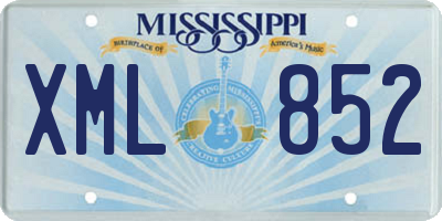 MS license plate XML852