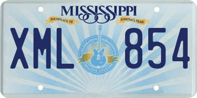 MS license plate XML854