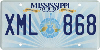 MS license plate XML868