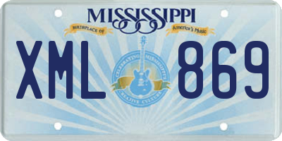 MS license plate XML869