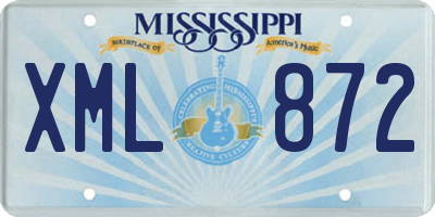MS license plate XML872