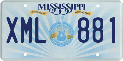 MS license plate XML881