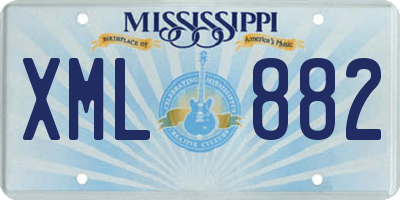 MS license plate XML882
