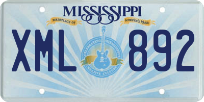 MS license plate XML892