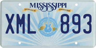 MS license plate XML893