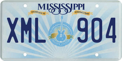 MS license plate XML904