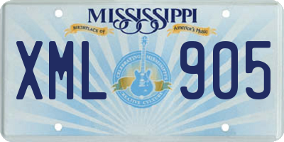 MS license plate XML905