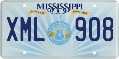 MS license plate XML908