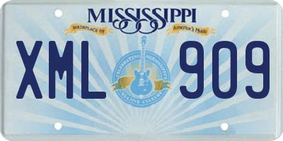 MS license plate XML909