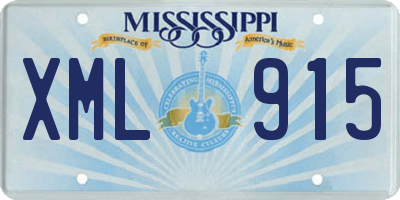 MS license plate XML915