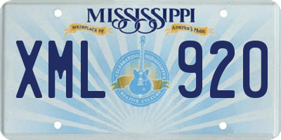 MS license plate XML920