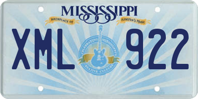 MS license plate XML922